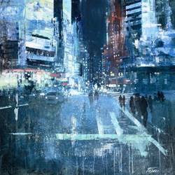 Luci Nella Notte II by Paolo Fedeli - Original Painting on Stretched Canvas sized 20x20 inches. Available from Whitewall Galleries